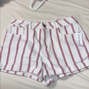 White Striped Shorts from Pacsun